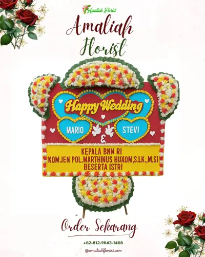 Karangan Papan Bunga Pernikahan di Astina
